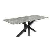 Extended Angled View of Samurai Matt Grey Sintered Stone Ceramic Extending Dining Table